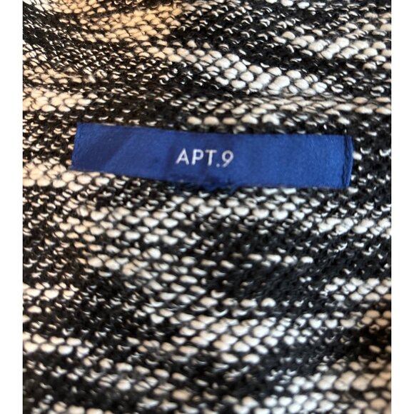 Apt 9 Open Front Women's Sweater Cardigan Size Plus XXL Pockets Black White - Picture 6 of 9